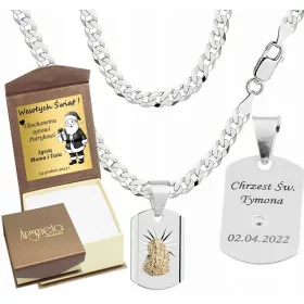    Teljes gyémánt ezüst páncéllánc ingyenes gravírozási éremmel