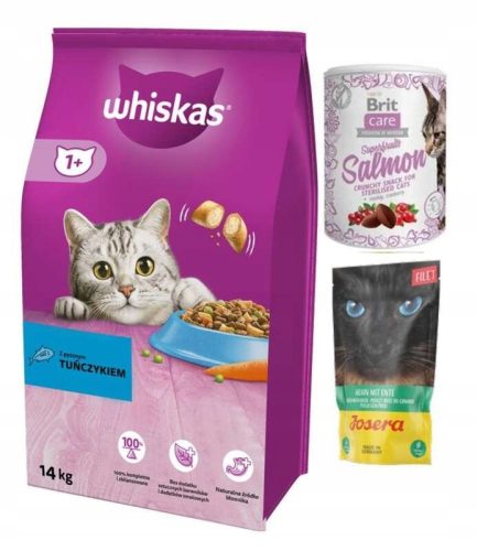 Granulátum macskáknak - Whiskas felnőtt tonhal zöldségekkel 14 kg + ingyenes