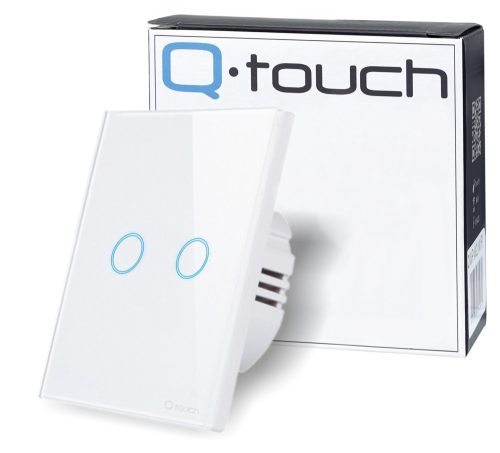 Dupla érintéskapcsoló, süllyesztett Qtouch fehér QW.W2