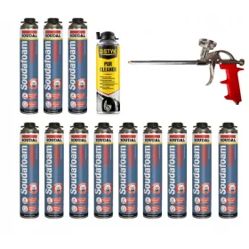   12× Soudal Soudafoam Classic szerelőhab 750 ml + 2 egyéb termék