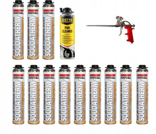 12× Soudal Styrofoam ragasztó 750 ml + 2 egyéb termék