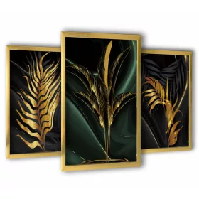   Falfestészet - 3 festmény arany keretben 43x99 arany levél