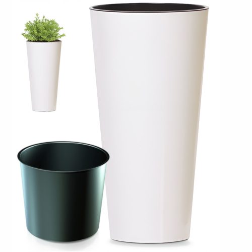 Virágcserepek - Prosperplast Tubus Slim virágcserép 30 x 30 x 57 cm fehér