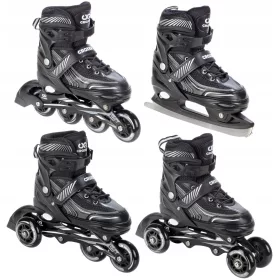   Görkorcsolya gyerekeknek - 4in1 Croxer Optima Black 39-42 korcsolya