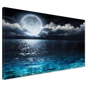  Vászonfestmény SEA éjjel holdfelhők 120x80