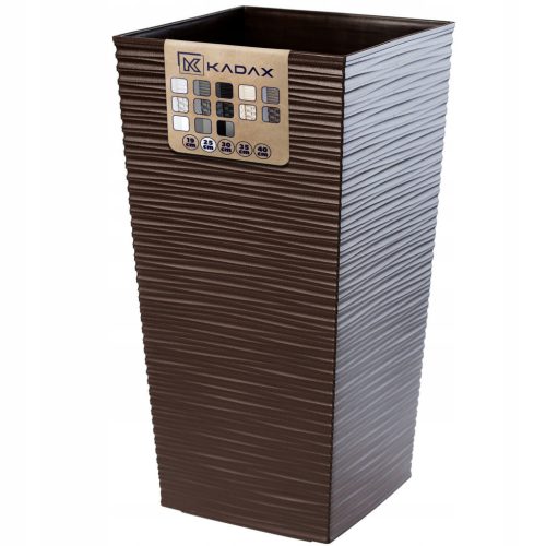  Kadax virágcserép 24 cm x 24 x 46,5 cm átmérője 24 cm műanyag barna és bézs árnyalatú