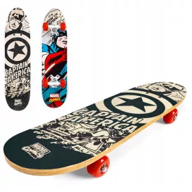   Gördeszka gyerekeknek - Gördeszkás táblák erős fa 61 cm -es Avengers Kapita