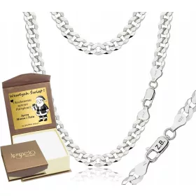   Férfi ezüst gyémánt lánc 6,50 mm pr 925 Ingyenes gravírozás