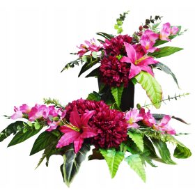   Virág dekoráció - KÉSZLET: Csokorcsokor dekoráció temetői sírhoz