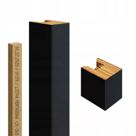   Dekoratív léc Golddoor L-2800x40x29-CZM fekete MDF lap 2,9 cm x 275 cm