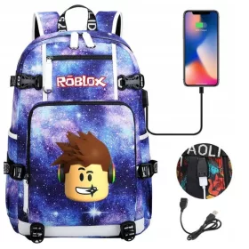   Iskolatáska - vízálló ROBLOX hátizsák USB-vel KIARUSITAS