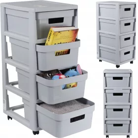   Hajlított fürdőszobai polc, szürke árnyalatok, 36 x 30 x 69 cm