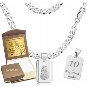   Férfi gyémánt teljes ezüst lánc 925 ingyenes gravírozott éremmel