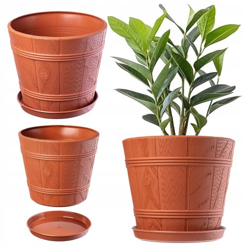  Kadax virágcserép 26 cm x 34 x 29,5 cm átmérője 34 cm műanyag árnyalatú narancs
