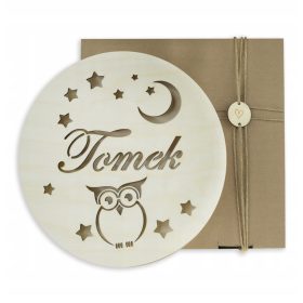   Gyermek éjszakai lámpa - Lámpa a baba LED éjszakai fa nevével 30 cm